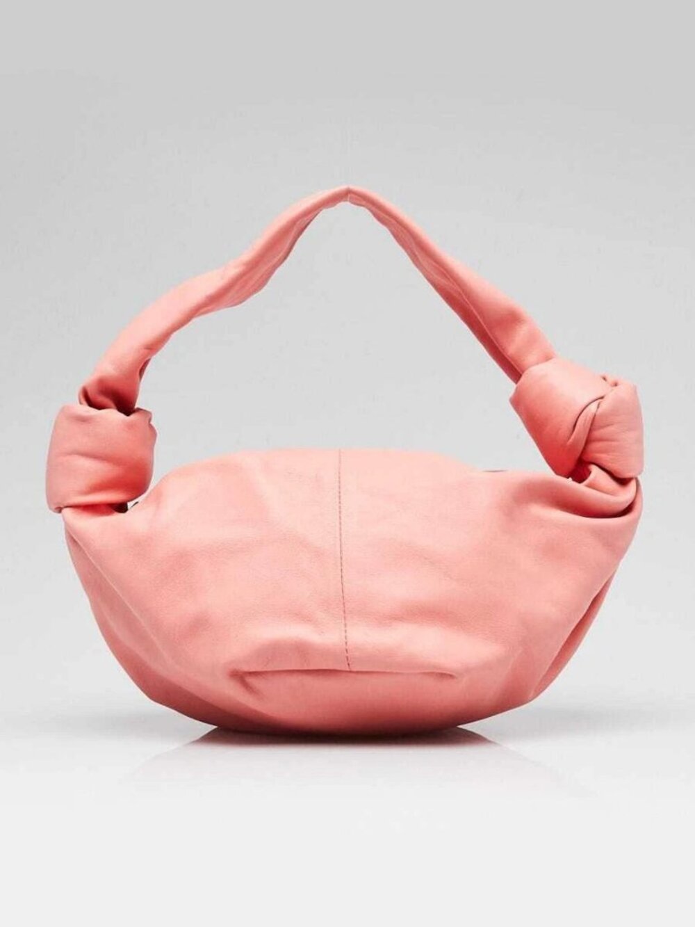 Bottega Veneta Pink Leather Double Knot Teen Shoulder Bag - Picture 2 of 9